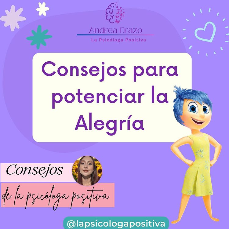 Post de Instagram que se titula 'Consejos para potenciar la alegria'